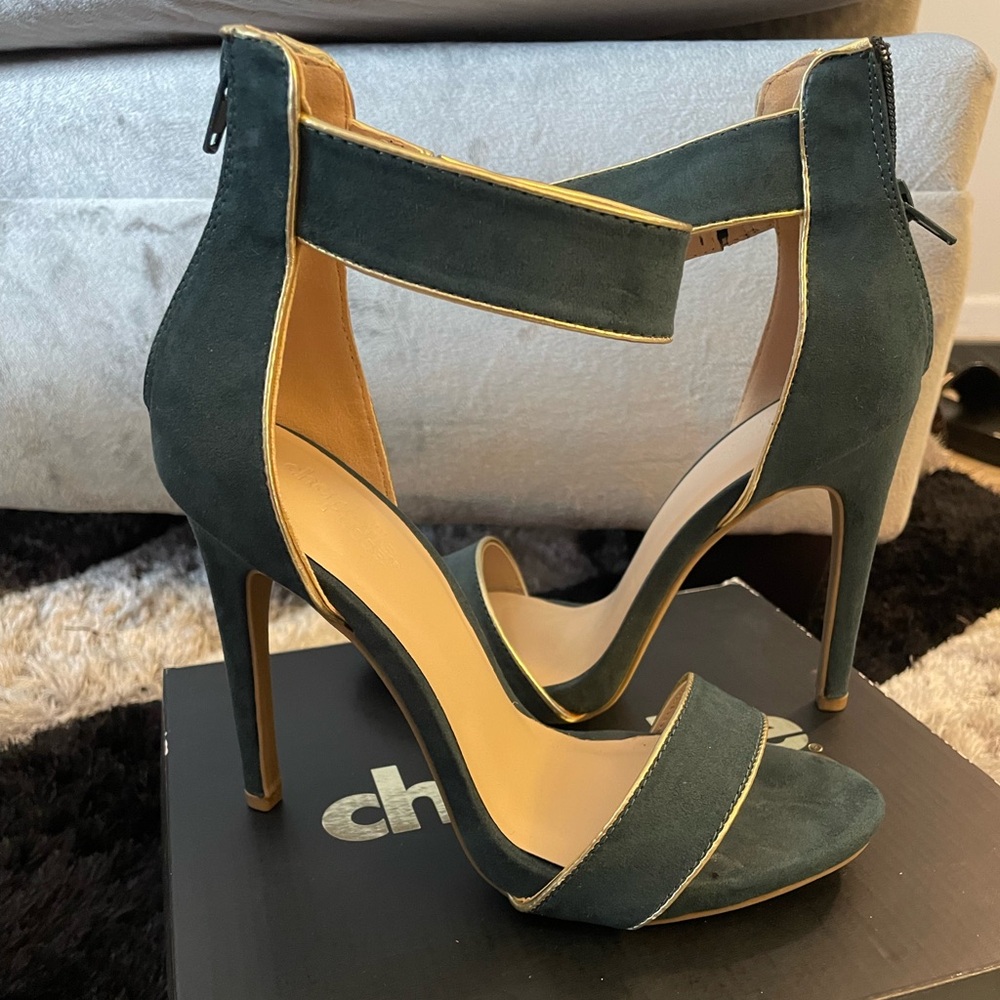 Green and gold heel only worn once